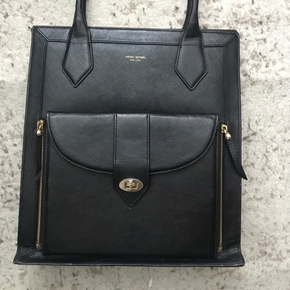 Henri Bendel women leather bag tote/laptop